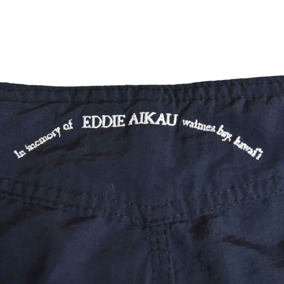 Vintage QUIKSILVER Board Shorts Eddie Aikau Waimea Bay Black Surfing Sz 40 USA - Picture 2 of 11